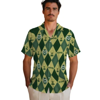 colorado state rams balloon plaid green hawaiian shirts fashion forward
