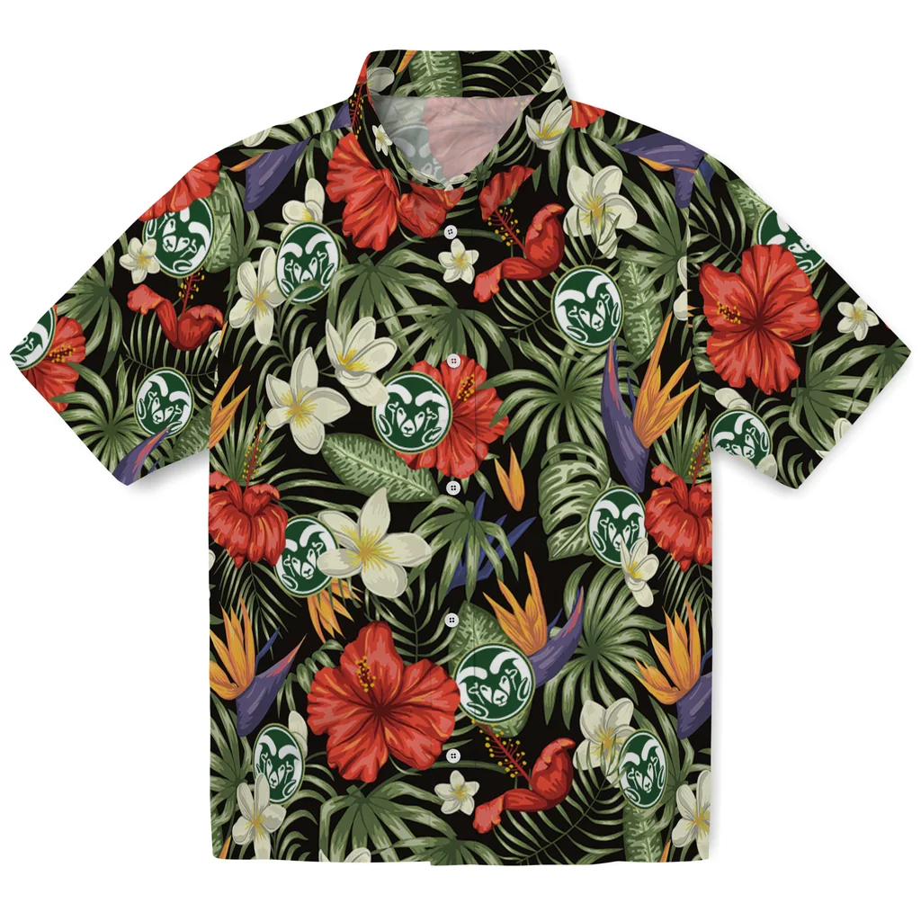 Colorado State Rams Hawaiian Shirt - Hawaii Floral Hibiscus colorado state rams hibiscus bird hawaiian shirts best selling