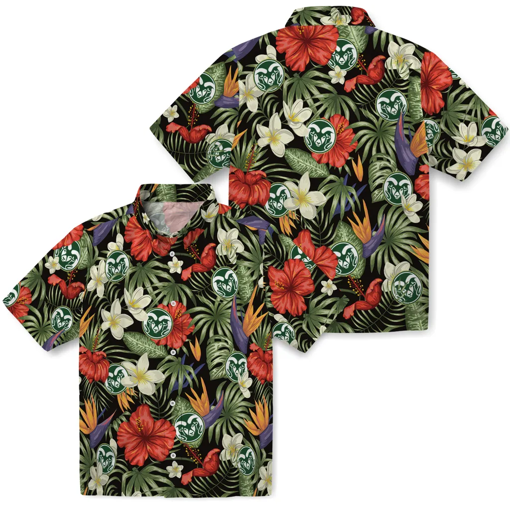 Colorado State Rams Hawaiian Shirt - Hawaii Floral Hibiscus colorado state rams hibiscus bird hawaiian shirts high quality