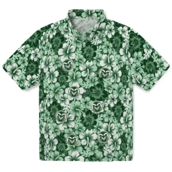 colorado state rams hibiscus blooms green hawaiian shirts best selling