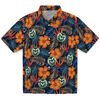 colorado state rams hibiscus foliage hawaiian shirts best selling