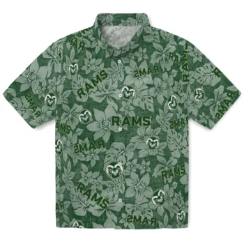 colorado state rams hibiscus oasis green hawaiian shirts best selling