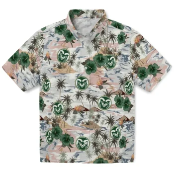 colorado state rams hibiscus seaside white hawaiian shirts best selling