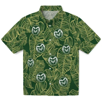 colorado state rams leaf outline green hawaiian shirts best selling