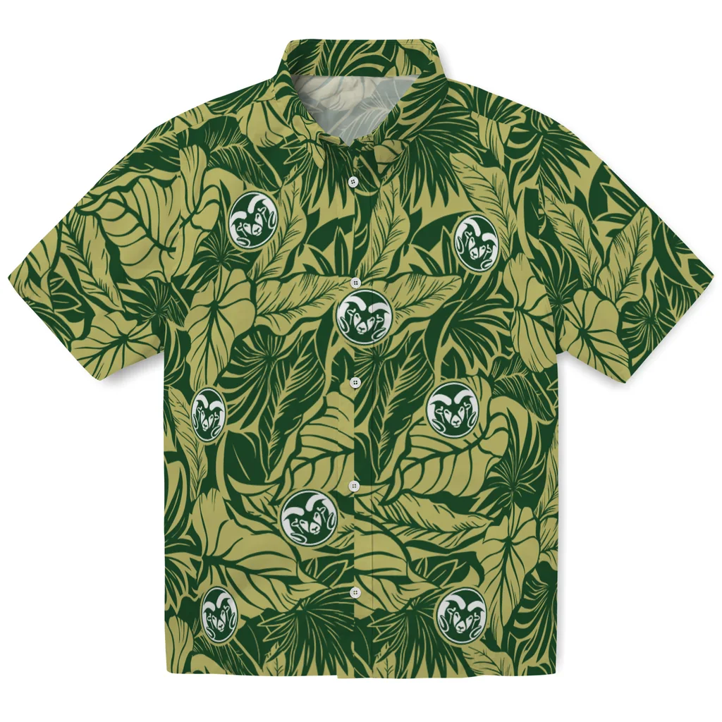 Colorado State Rams Hawaiian Shirt - Monstera Layer colorado state rams monstera layer green hawaiian shirts best selling