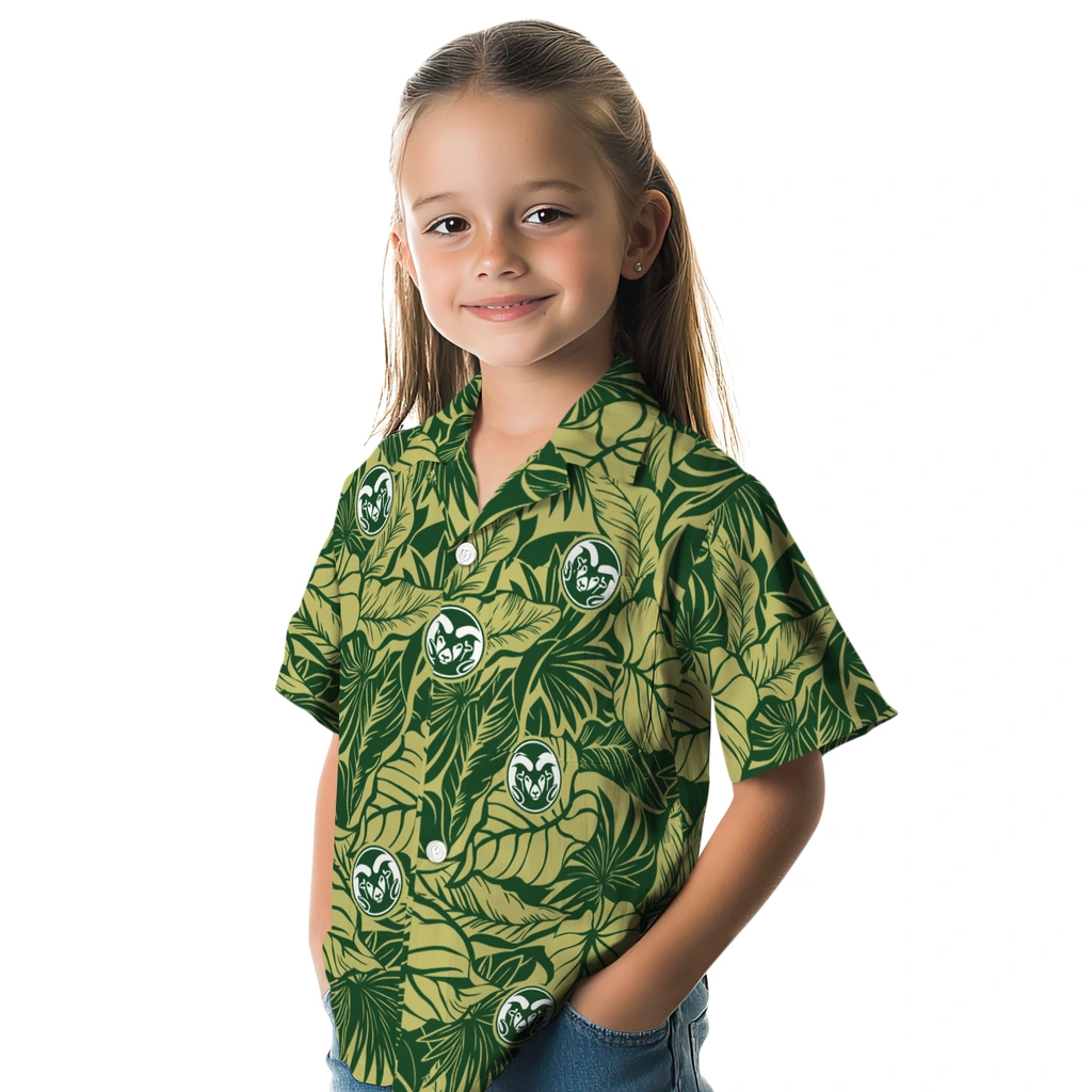 Colorado State Rams Hawaiian Shirt - Monstera Layer colorado state rams monstera layer green hawaiian shirts premium grade