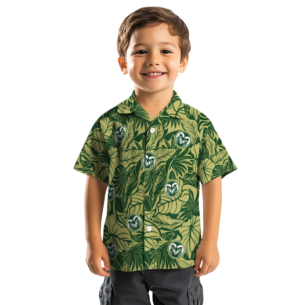 Colorado State Rams Hawaiian Shirt - Monstera Layer colorado state rams monstera layer green hawaiian shirts top rated