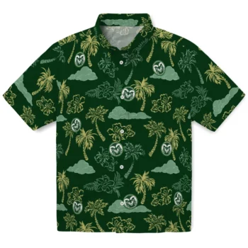 colorado state rams palm and clouds green hawaiian shirts best selling