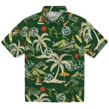 colorado state rams palm tree island green hawaiian shirts best selling