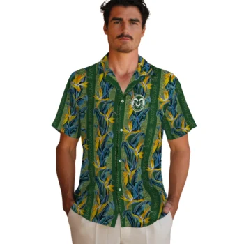 colorado state rams paradise vines green hawaiian shirts fashion forward
