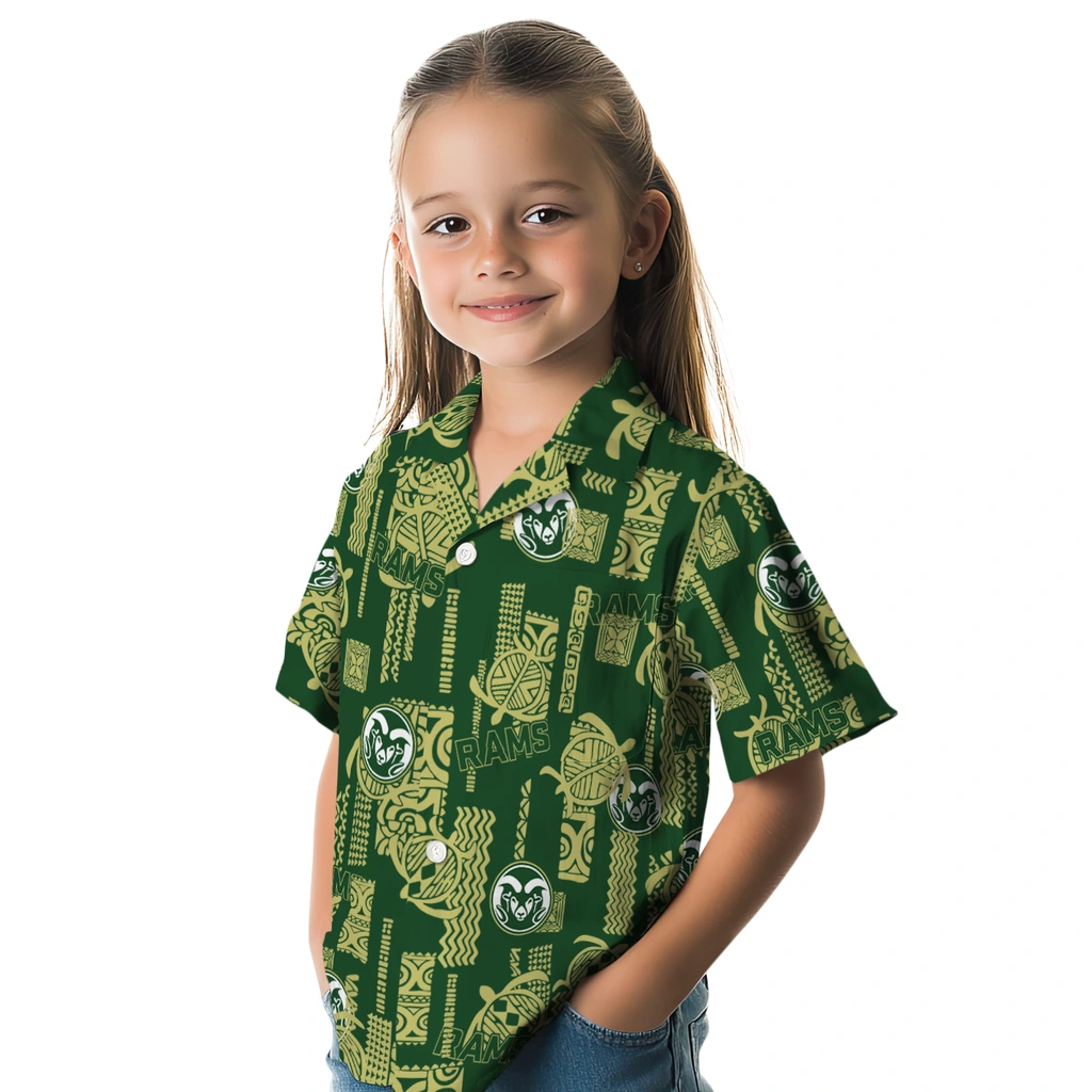 Colorado State Rams Hawaiian Shirt - Turtle Lines colorado state rams turtle lines green hawaiian shirts premium grade
