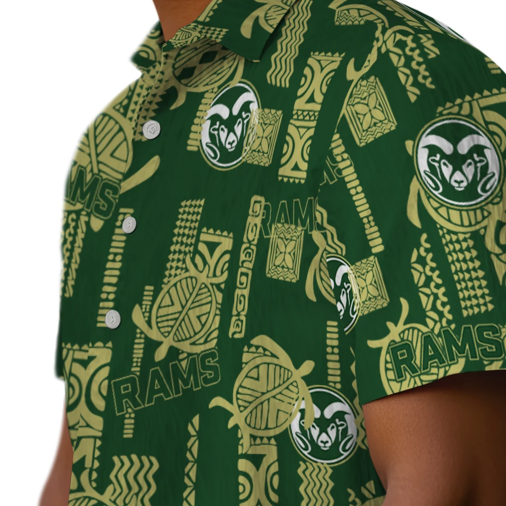 Colorado State Rams Hawaiian Shirt - Turtle Lines colorado state rams turtle lines green hawaiian shirts trendy