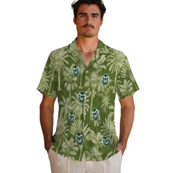colorado state rams palm shadows green hawaiian shirts fashion forward