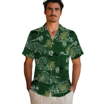 colorado state rams wave palm green hawaiian shirts fashion forward