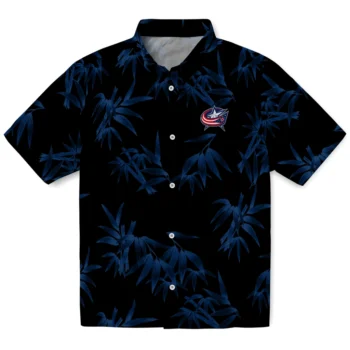 columbus blue jackets bamboo branches navy blue black hawaiian shirts best selling