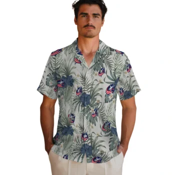 columbus blue jackets hibiscus designs beige hawaiian shirts fashion forward