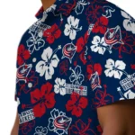 Columbus Blue Jackets Hawaiian Shirt – Hibiscus Flower Design