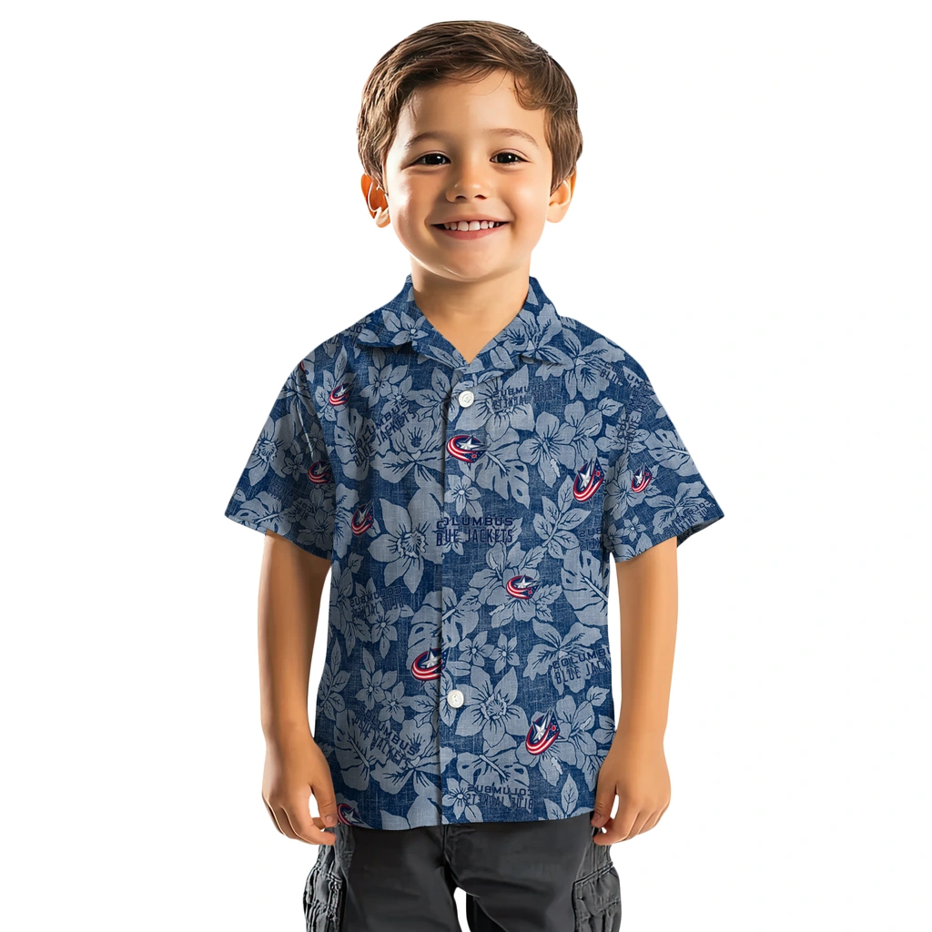 Columbus Blue Jackets Hawaiian Shirt - Hibiscus Oasis columbus blue jackets hibiscus oasis navy blue hawaiian shirts top rated