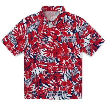 columbus blue jackets hibiscus overlay hawaiian shirts best selling