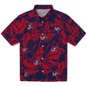 columbus blue jackets monstera layer navy blue hawaiian shirts best selling