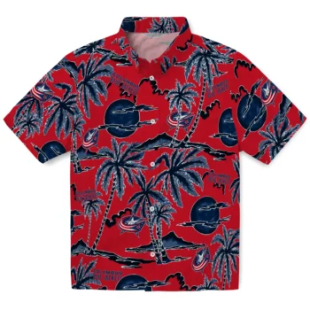columbus blue jackets palm sunset hawaiian shirts best selling