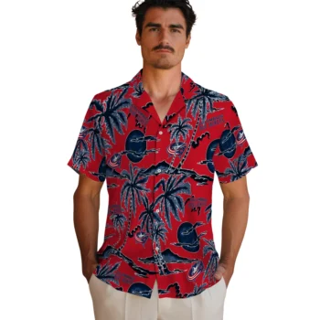 columbus blue jackets palm sunset hawaiian shirts fashion forward