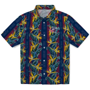 columbus blue jackets paradise vines navy blue hawaiian shirts best selling