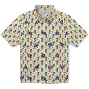 columbus blue jackets pineapple delight beige hawaiian shirts best selling