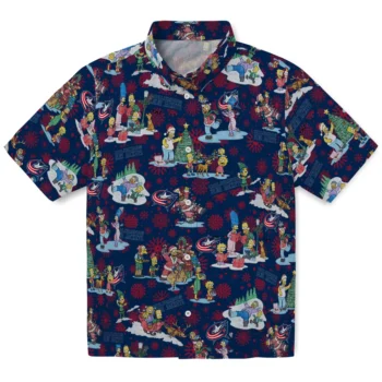 columbus blue jackets simpsons christmas navy blue hawaiian shirts best selling
