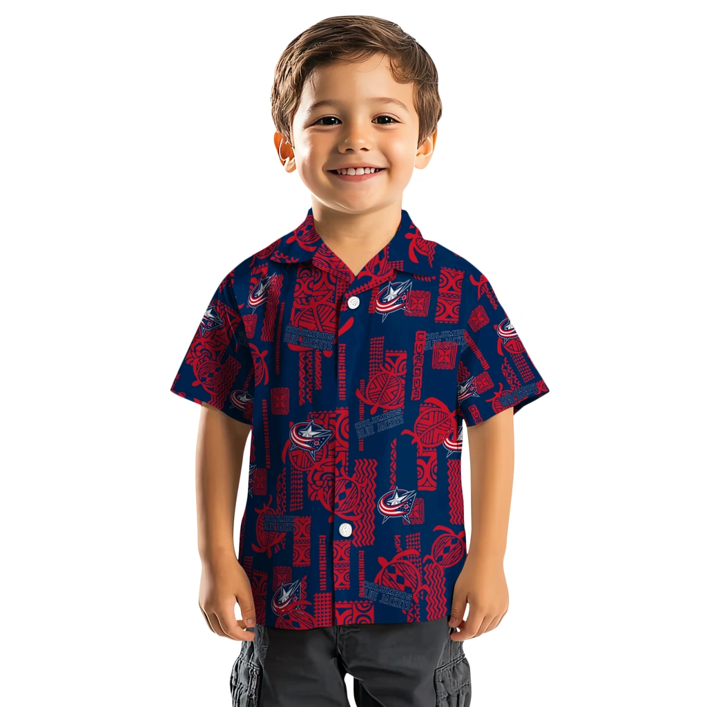 Columbus Blue Jackets Hawaiian Shirt - Turtle Lines columbus blue jackets turtle lines navy blue hawaiian shirts top rated