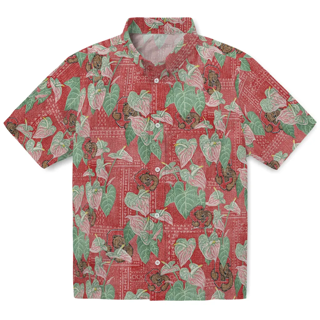 Cornell Big Red Hawaiian Shirt - Anthurium Overlay cornell big red anthurium overlay red hawaiian shirts best selling