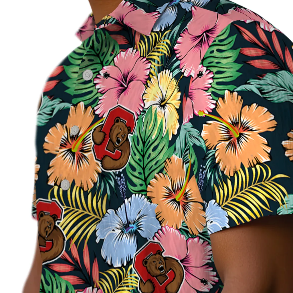 Cornell Big Red Hawaiian Shirt - Brilliant Hibiscus Garden cornell big red brilliant hibiscus garden hawaiian shirts trendy