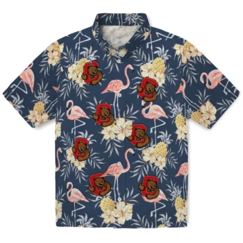 cornell big red flamingo hibiscus navy hawaiian shirts best selling