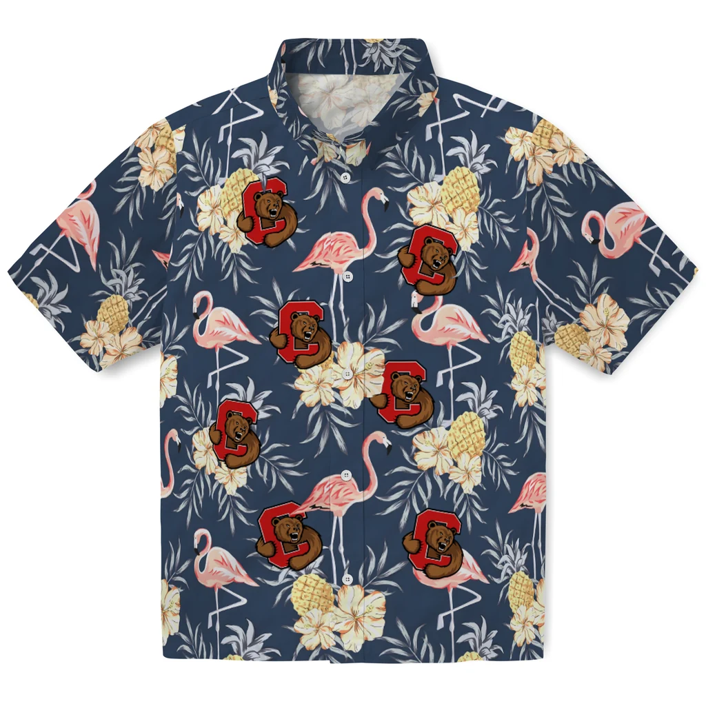 Cornell Big Red Hawaiian Shirt - Flamingo Hibiscus cornell big red flamingo hibiscus navy hawaiian shirts best selling