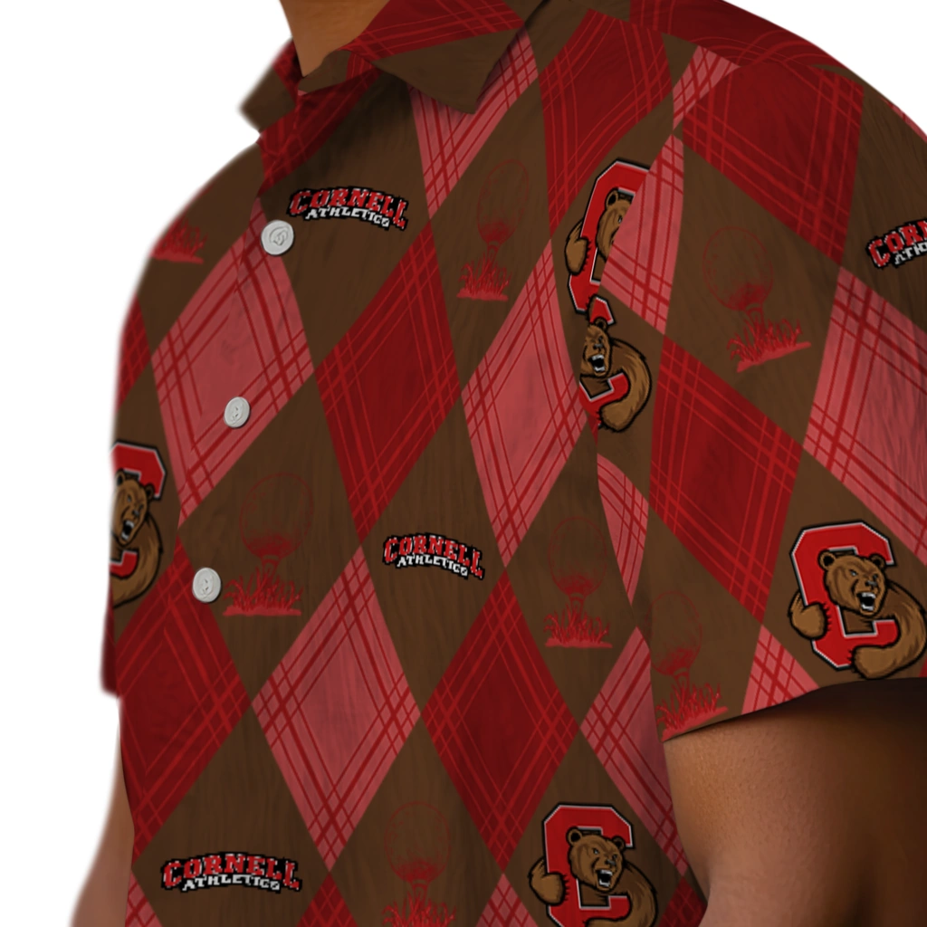 Cornell Big Red Hawaiian Shirt - Golfing Plaid cornell big red balloon plaid red hawaiian shirts trendy