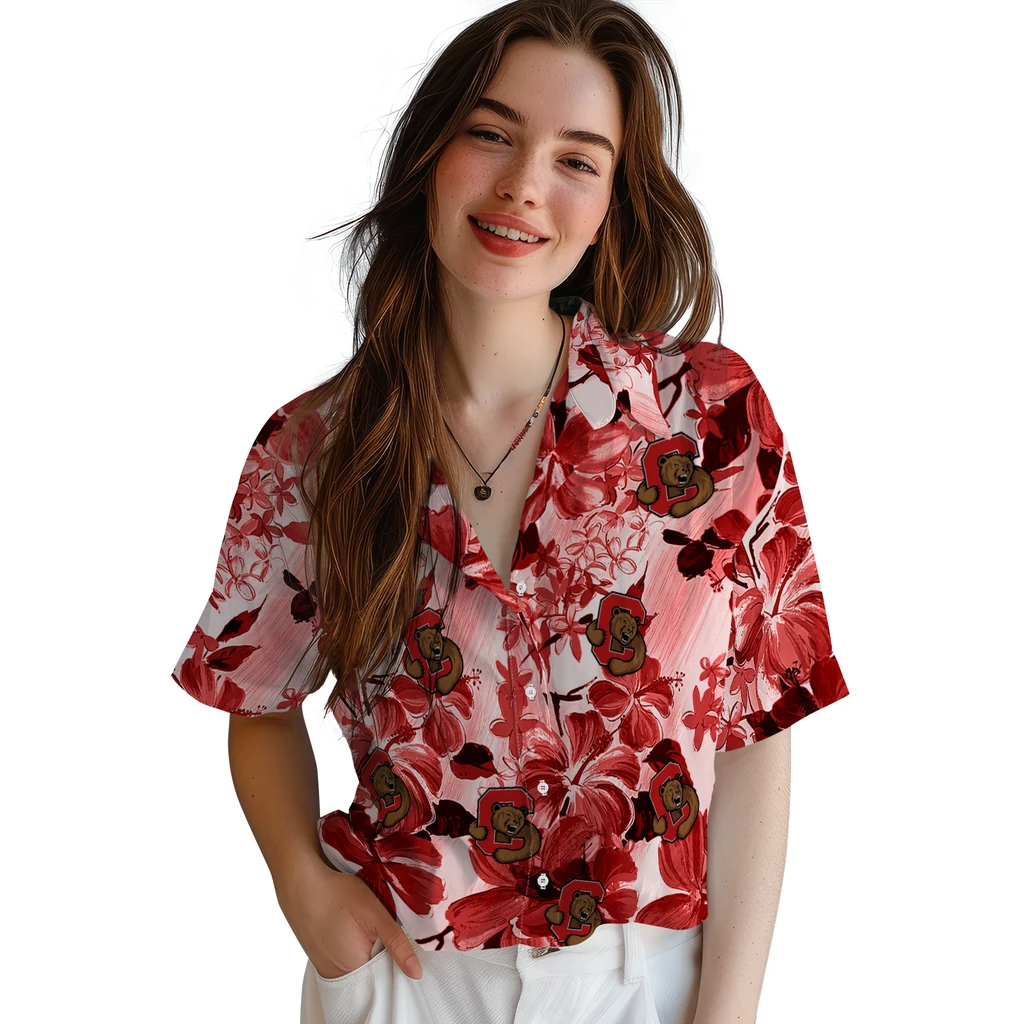 Cornell Big Red Hawaiian Shirt - Hibiscus Arrangement cornell big red hibiscus arrangement red hawaiian shirts latest model