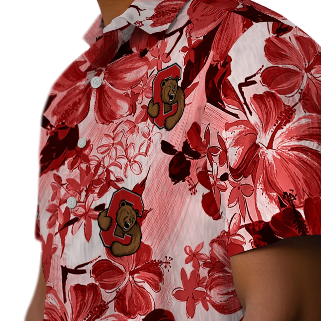 Cornell Big Red Hawaiian Shirt - Hibiscus Arrangement cornell big red hibiscus arrangement red hawaiian shirts trendy