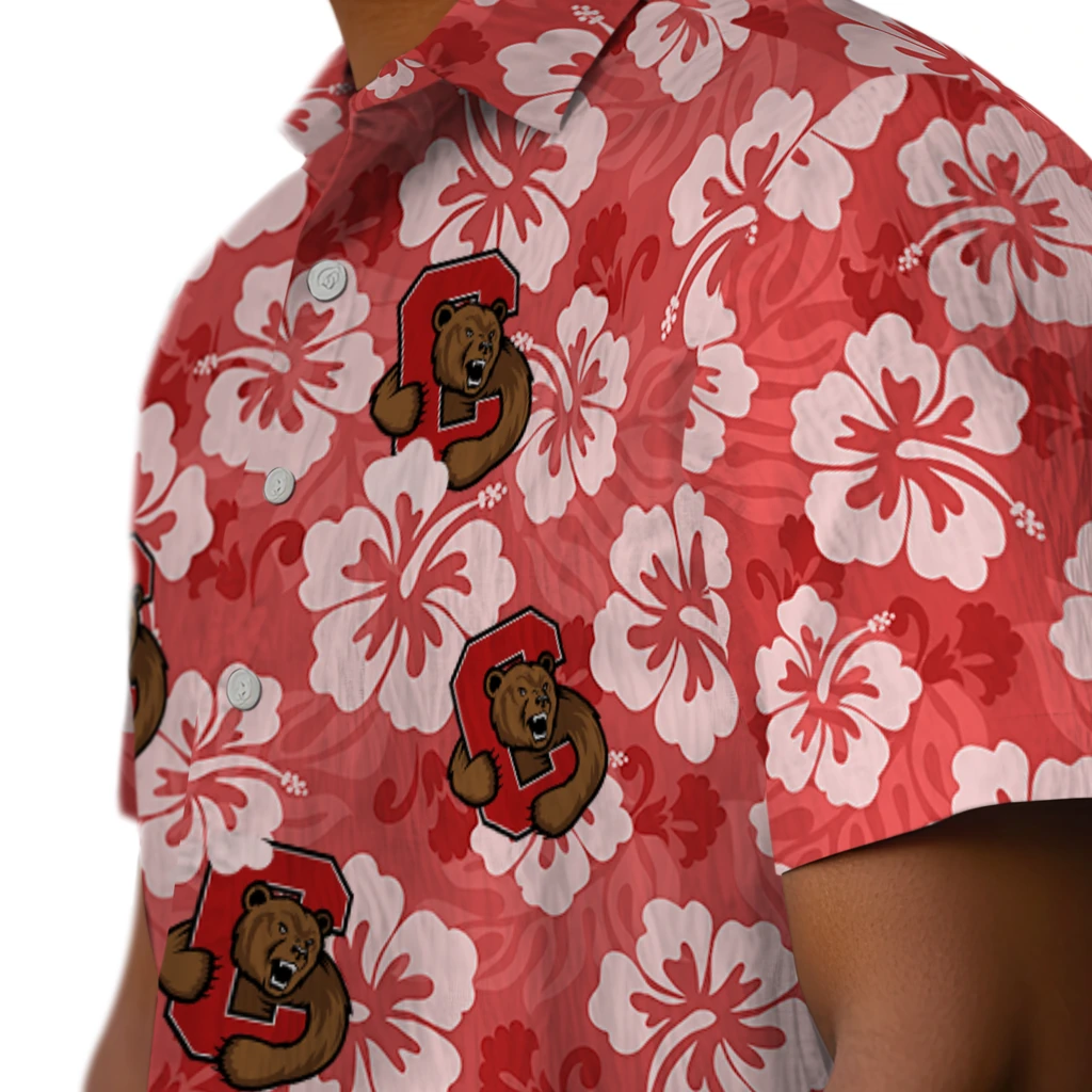 Cornell Big Red Hawaiian Shirt - Hibiscus Cluster cornell big red hibiscus cluster red hawaiian shirts trendy