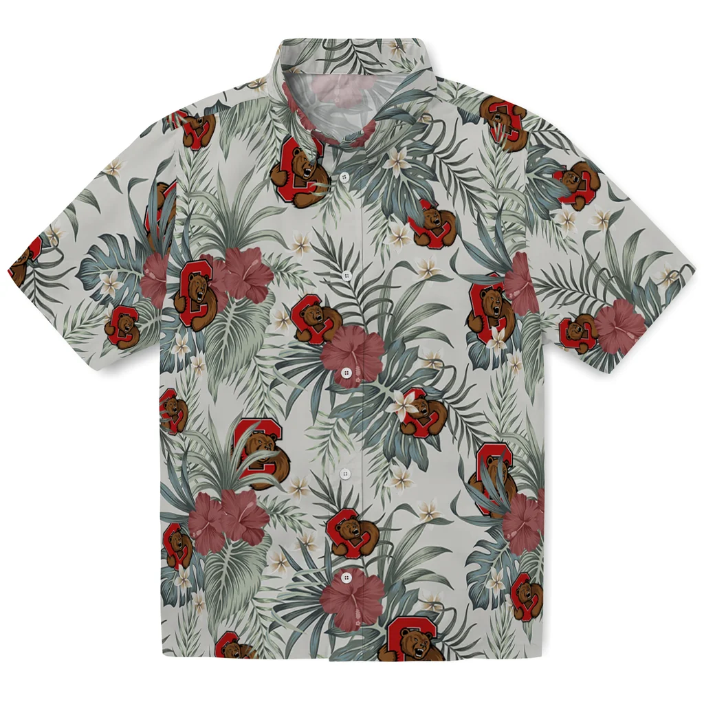 Cornell Big Red Hawaiian Shirt - Hibiscus Designs cornell big red hibiscus designs beige hawaiian shirts best selling
