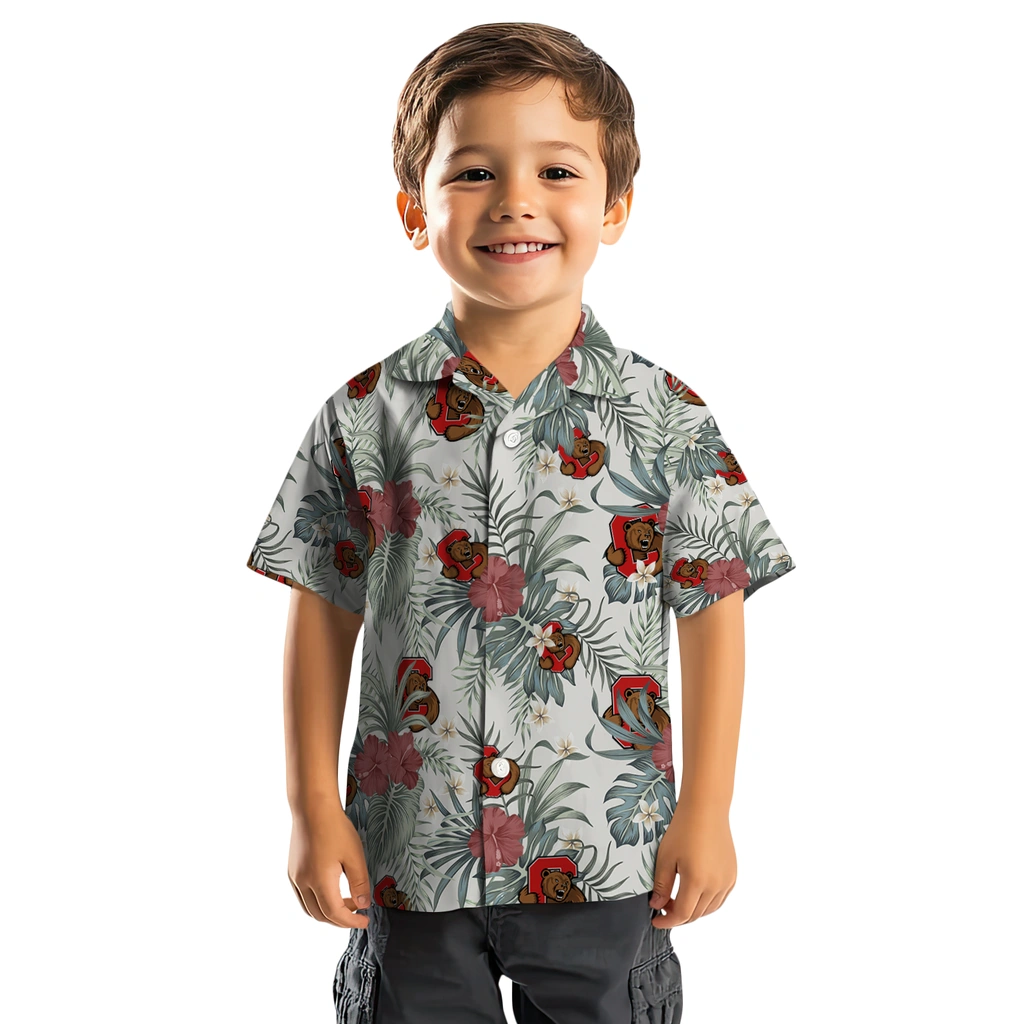 Cornell Big Red Hawaiian Shirt - Hibiscus Designs cornell big red hibiscus designs beige hawaiian shirts top rated