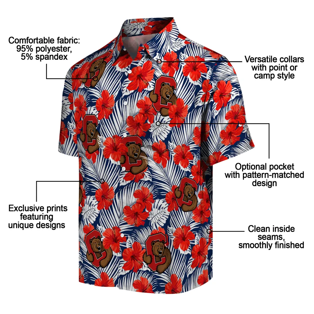 Cornell Big Red Hawaiian Shirt - Hibiscus Fiesta cornell big red hibiscus fiesta red royal blue hawaiian shirts new arrival