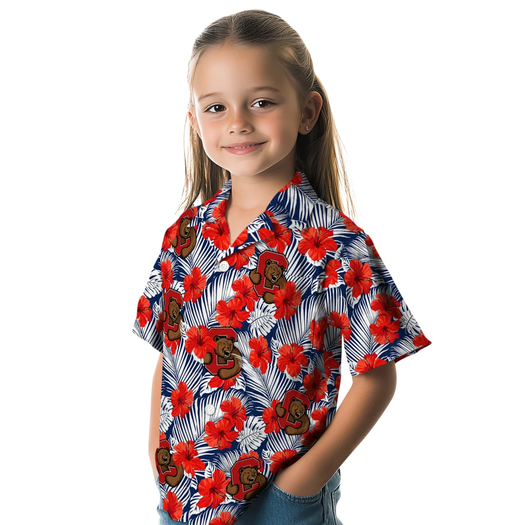Cornell Big Red Hawaiian Shirt - Hibiscus Fiesta cornell big red hibiscus fiesta red royal blue hawaiian shirts premium grade