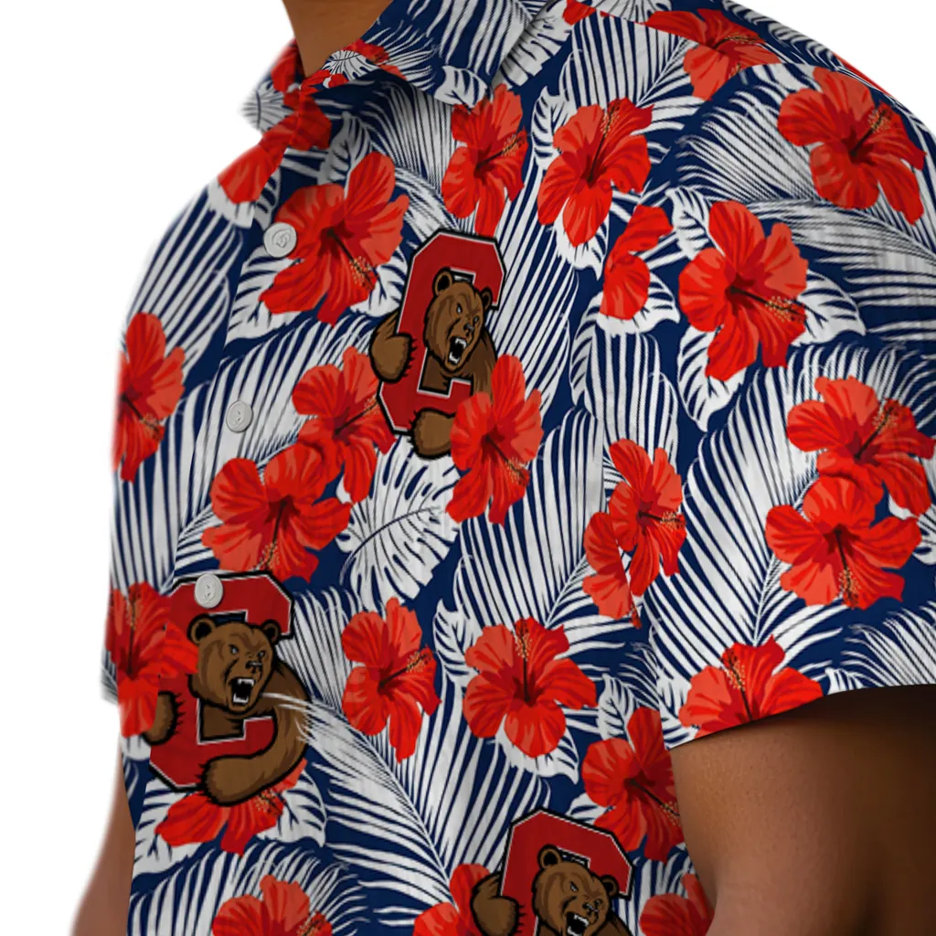 Cornell Big Red Hawaiian Shirt - Hibiscus Fiesta cornell big red hibiscus fiesta red royal blue hawaiian shirts trendy