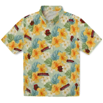 cornell big red hibiscus mood pale lime yellow hawaiian shirts best selling