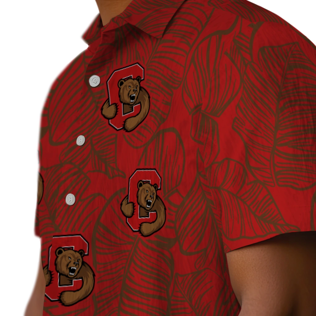 Cornell Big Red Hawaiian Shirt - Leaf Outline cornell big red leaf outline red hawaiian shirts trendy