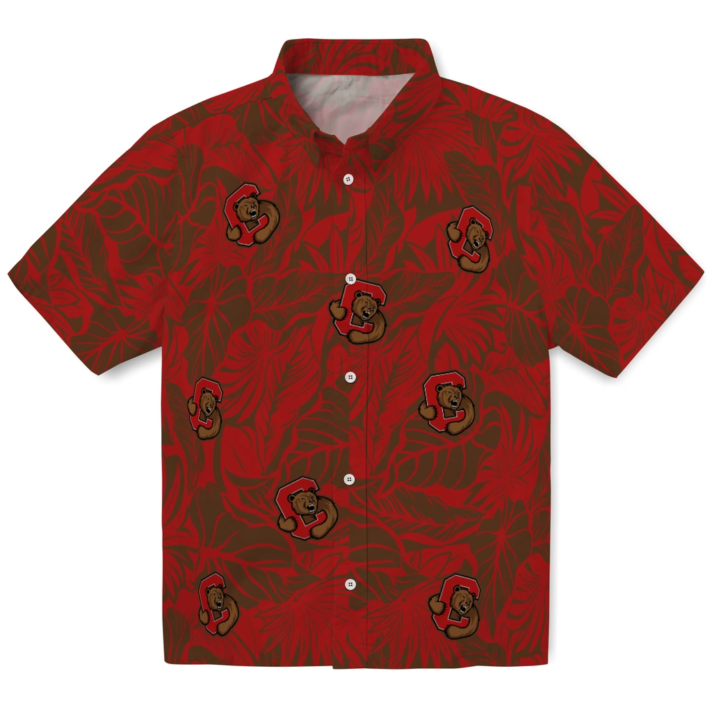 Cornell Big Red Hawaiian Shirt - Monstera Layer cornell big red monstera layer red hawaiian shirts best selling