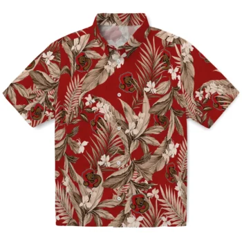 cornell big red palm leaves red hawaiian shirts best selling