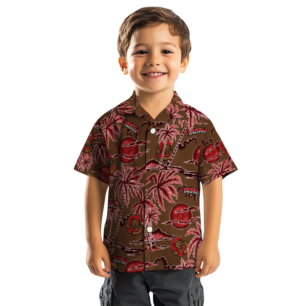 Cornell Big Red Hawaiian Shirt - Palm Sunset cornell big red palm sunset hawaiian shirts top rated