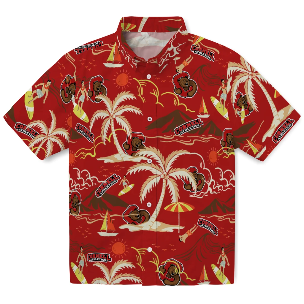 Cornell Big Red Hawaiian Shirt - Palm Tree Island cornell big red palm tree island red hawaiian shirts best selling