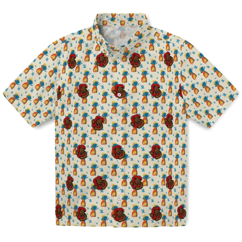 Cornell Big Red Hawaiian Shirt - Pineapple Delight cornell big red pineapple delight beige hawaiian shirts best selling